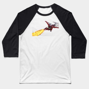 Red Fire Breathing Dragon Baseball T-Shirt